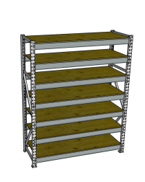 Стеллаж грузовой СГР 2500x1200x800 7 полок (фанера) Стеллаж грузовой СГР 2500x1200x800 7 полок (фанера)