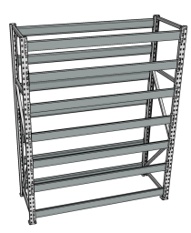 Стеллаж грузовой СГР 3000x1500x500 7 полок (без настила) Стеллаж грузовой СГР 3000x1500x500 7 полок (без настила)