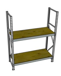 Стеллаж грузовой СГР 2000x1800x600 2 полки (фанера)