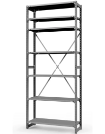 Стеллаж ТСУ 2000x1200x300 7 полок (150 кг, перф) Стеллаж ТСУ 2000x1200x300 7 полок (150 кг, перф)