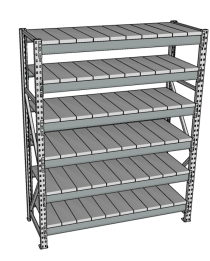 Стеллаж грузовой СГР 2500x1200x800 6 полок (металл)