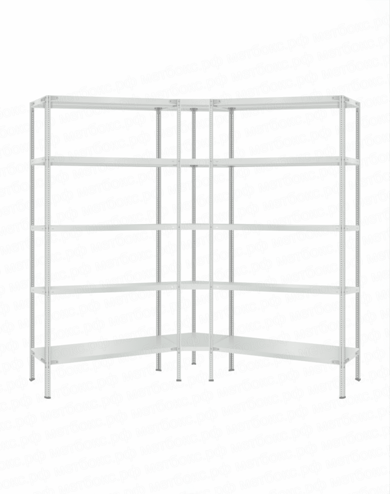 Стеллаж угловой 2000х1500х1500 (5 ярусов глубиной 300мм) купить в Апатитах Стеллаж угловой 2000х1500х1500 (5 ярусов глубиной 300мм) купить в Апатитах