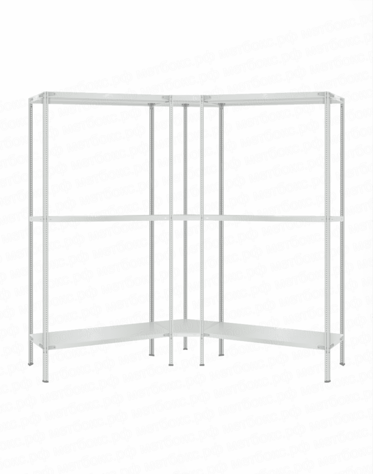 Стеллаж угловой 2000х1600х1600 (3 яруса глубиной 400мм) купить в Апатитах Стеллаж угловой 2000х1600х1600 (3 яруса глубиной 400мм) купить в Апатитах