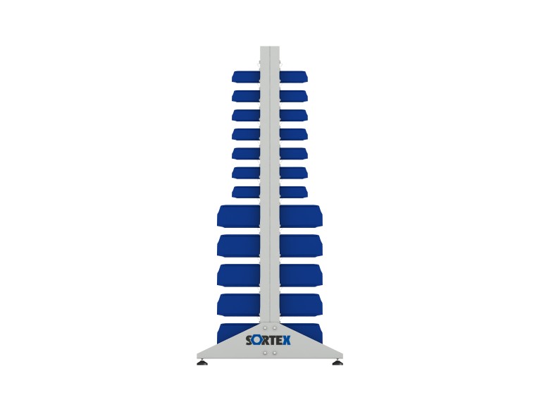 Стеллаж для пластиковых лотков SORTEX двухсторонний 1800x1000x800.04 купить в Апатитах Стеллаж для пластиковых лотков SORTEX двухсторонний 1800x1000x800.04 купить в Апатитах