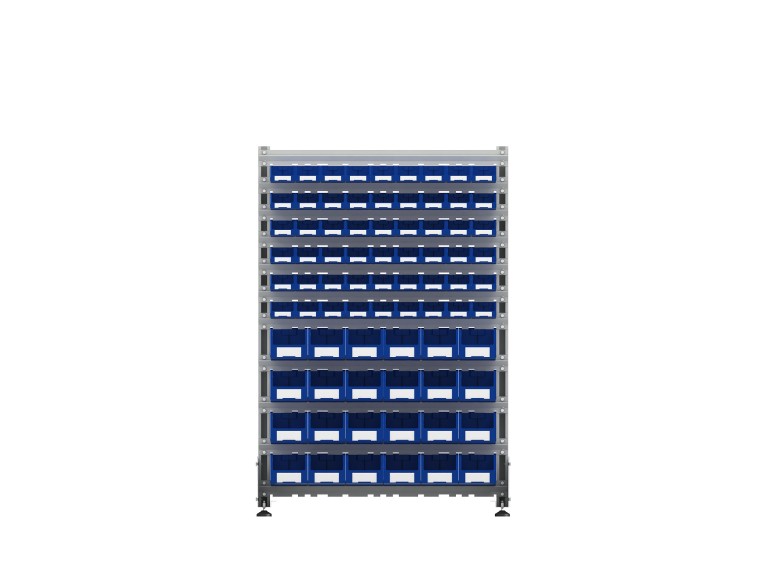 Стеллаж для пластиковых лотков SORTEX односторонний 1500x1000x450.04 купить в Апатитах