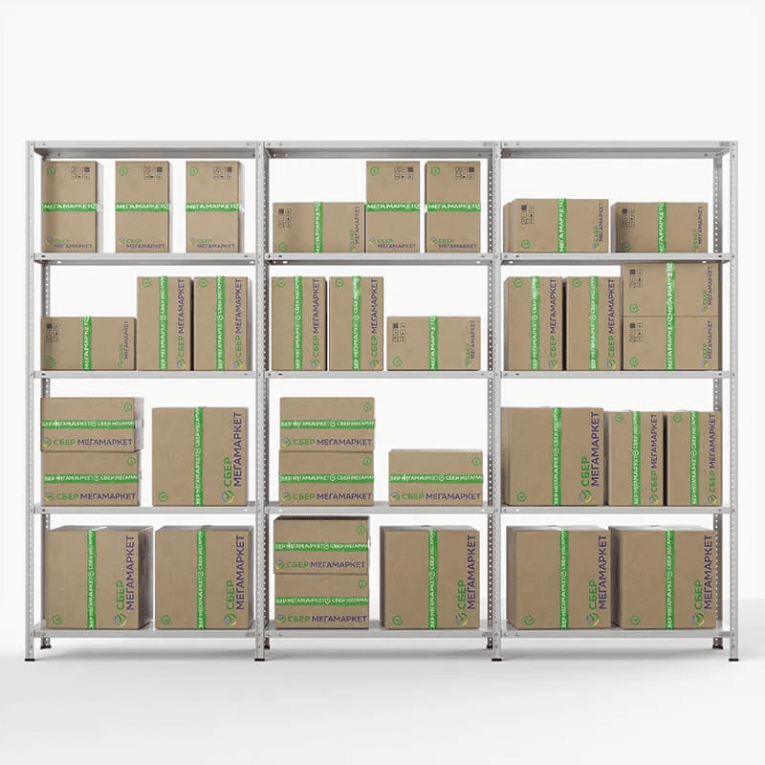 Стеллаж ПВЗ Сбер 2000х3000х400 5 полок купить в Апатитах Стеллаж ПВЗ Сбер 2000х3000х400 5 полок купить в Апатитах