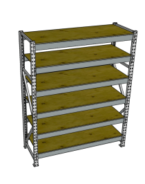 Стеллаж грузовой СГР 3000x1500x800 6 полок (фанера)