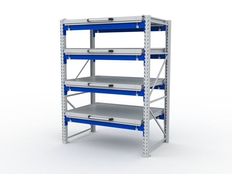 Стеллаж с выкатными платформами S-HEAVY 1000/1300 (4 яруса хранения) купить в Апатитах Стеллаж с выкатными платформами S-HEAVY 1000/1300 (4 яруса хранения) купить в Апатитах